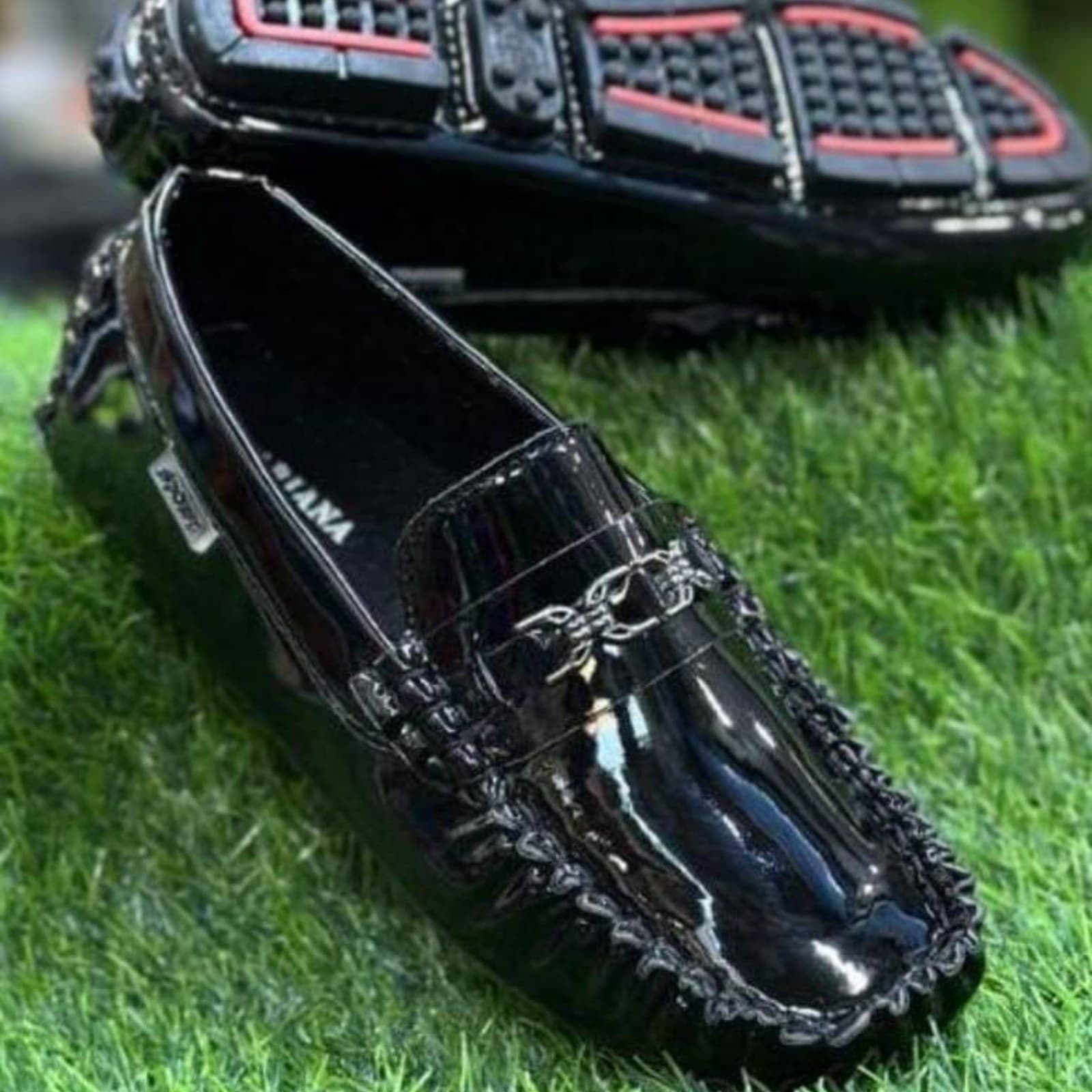 Men's Glossy Patent Leather Slip-On Driving Loafers