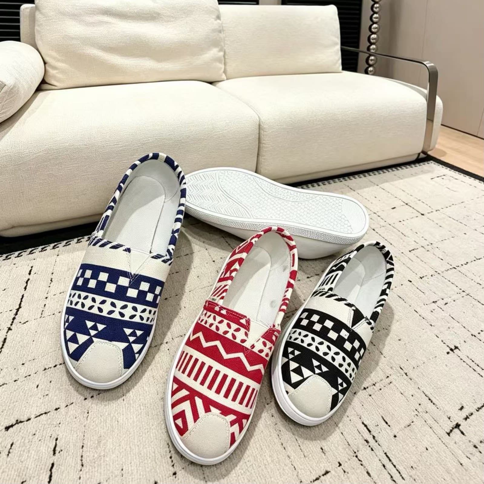 Umoja Esparto Geometric & Tribal Print Canvas Slip-Ons