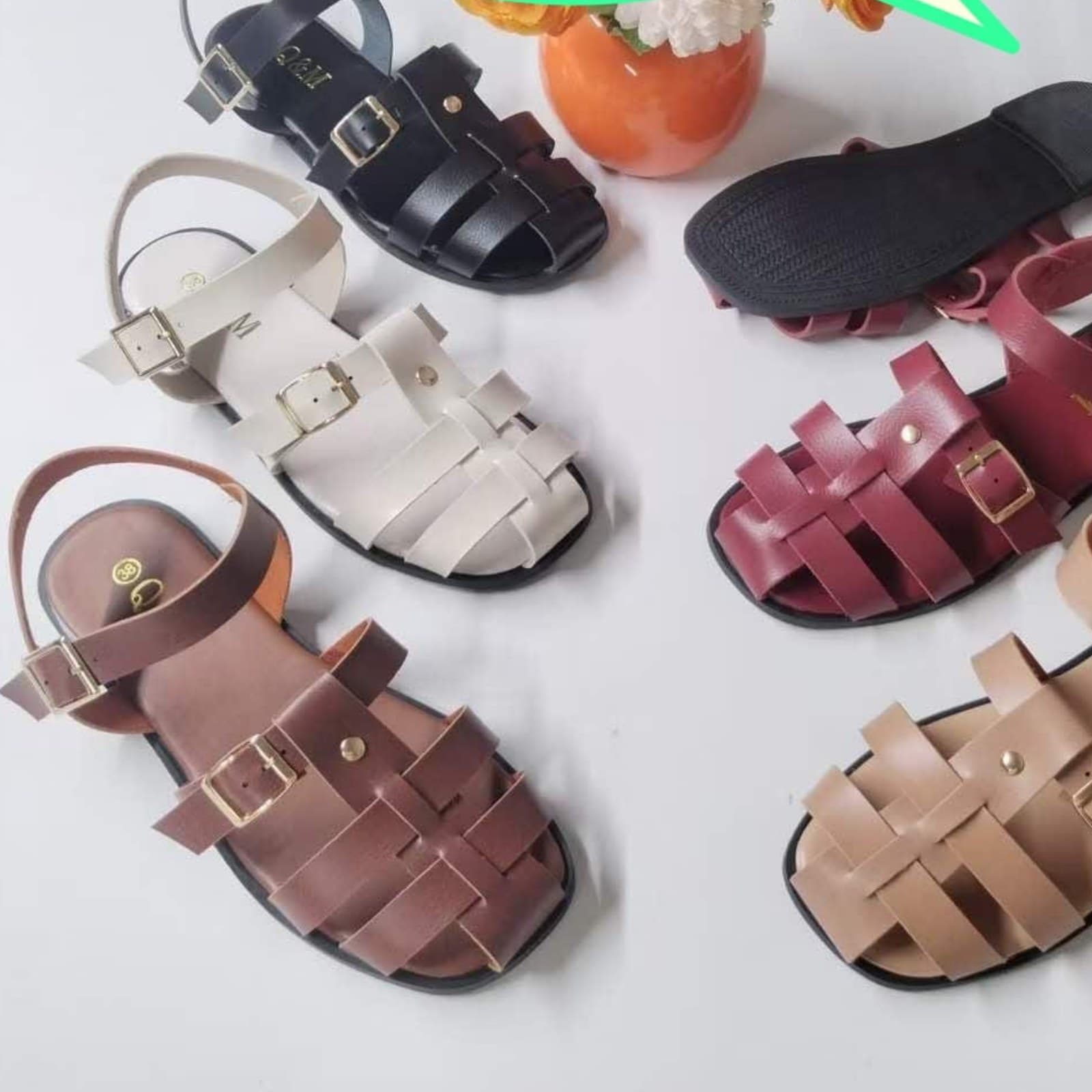 Q&M Women's Multi-Strap Fisherman Gladiator Sandals