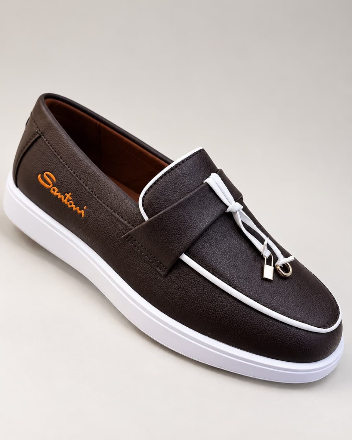 Santoni Leather Casual Loafers