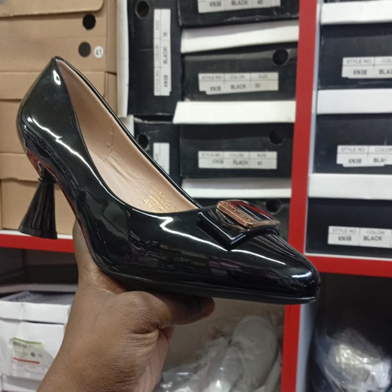 Elegant Nude Patent Kitten Heels view 2