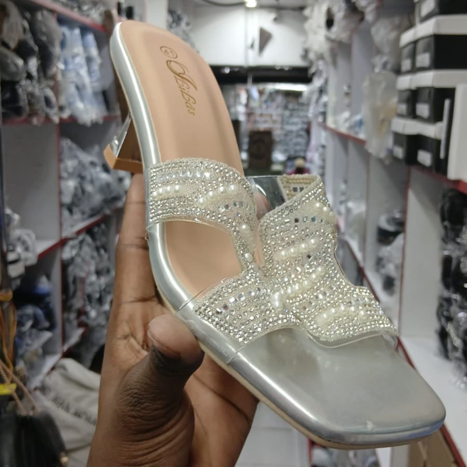 Slip-on kitten heel mule
