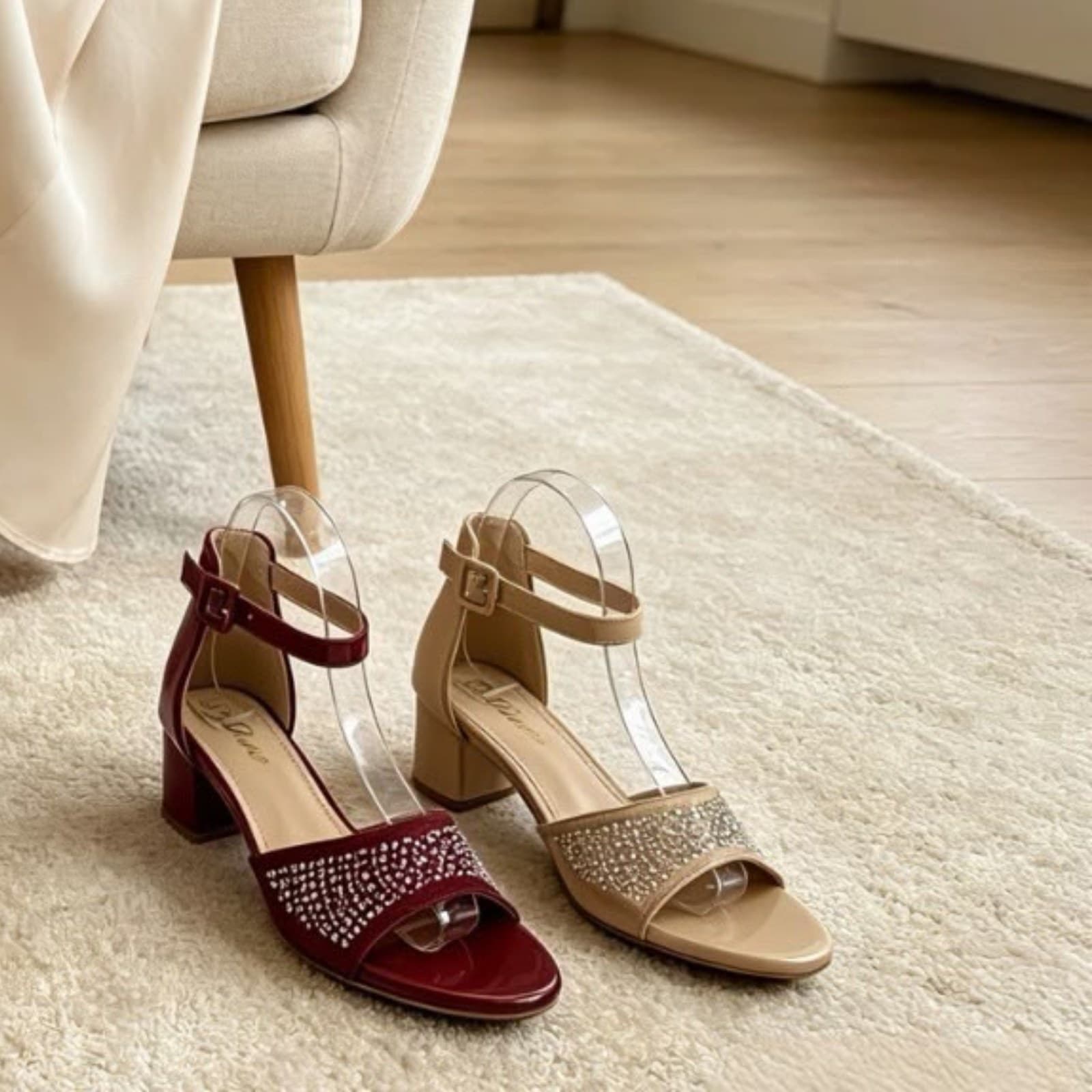 Low block heel ankle-strap sandal view 2