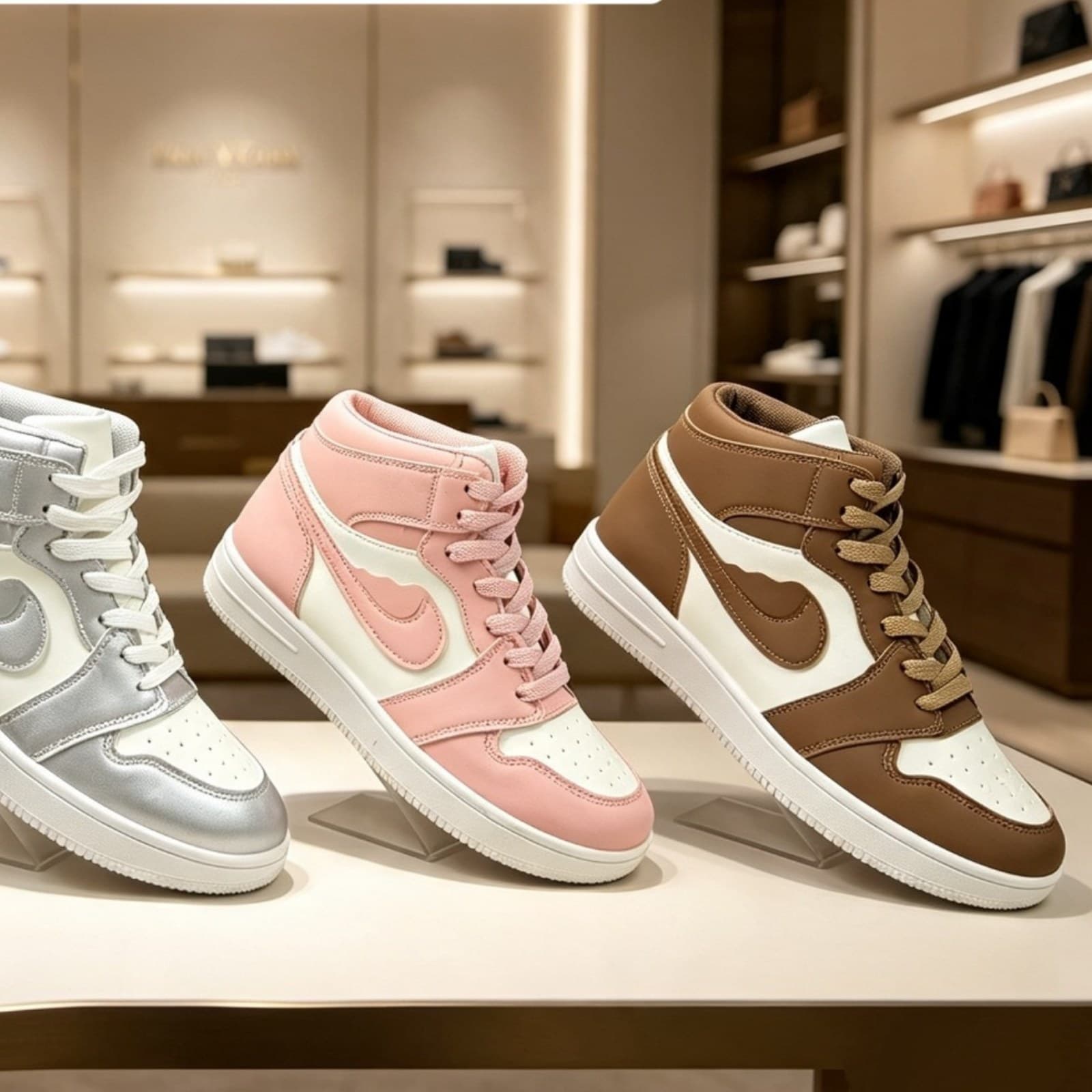 Womens High-Top Fashion Sneakers