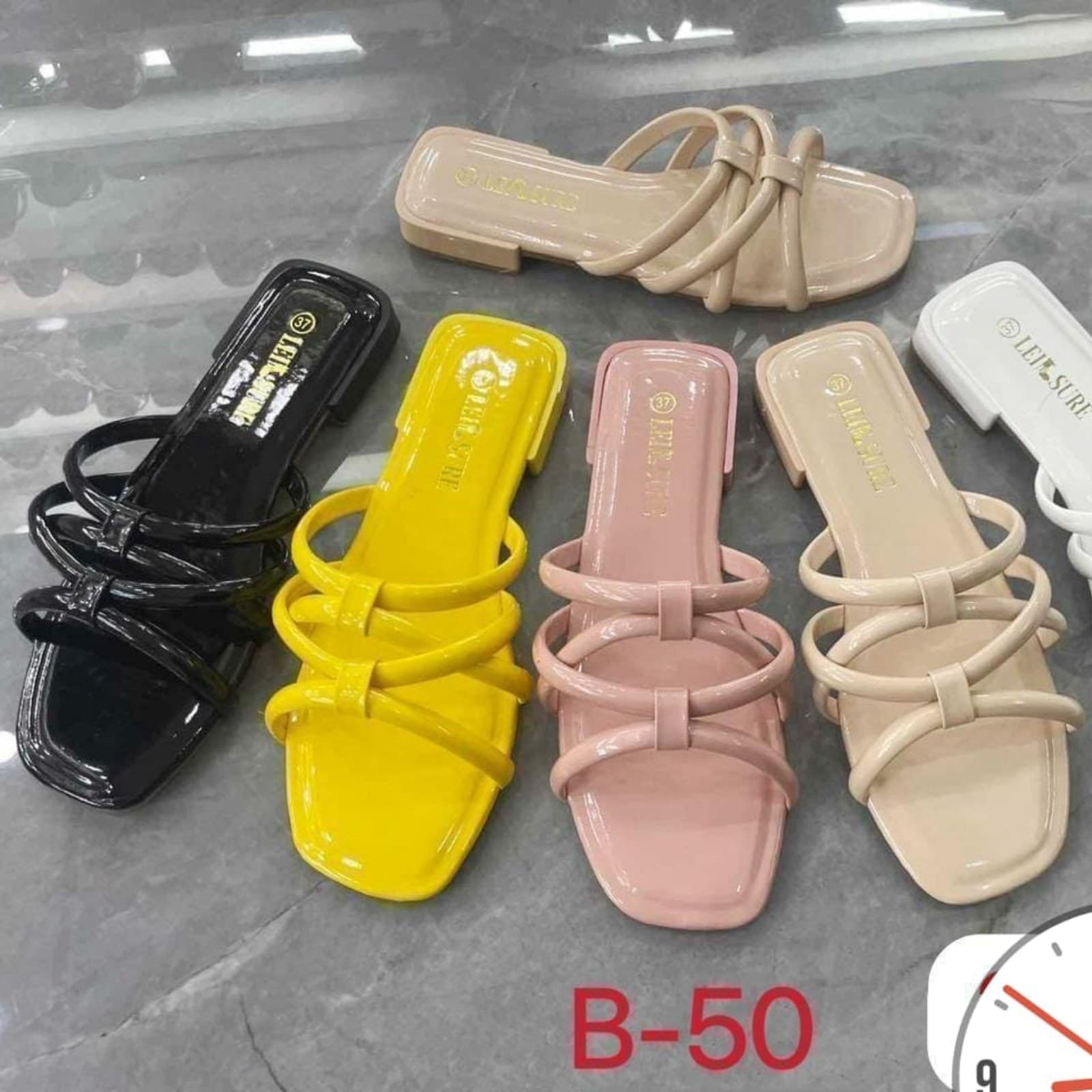 Glitter Strap Flat Dress Slides view 2