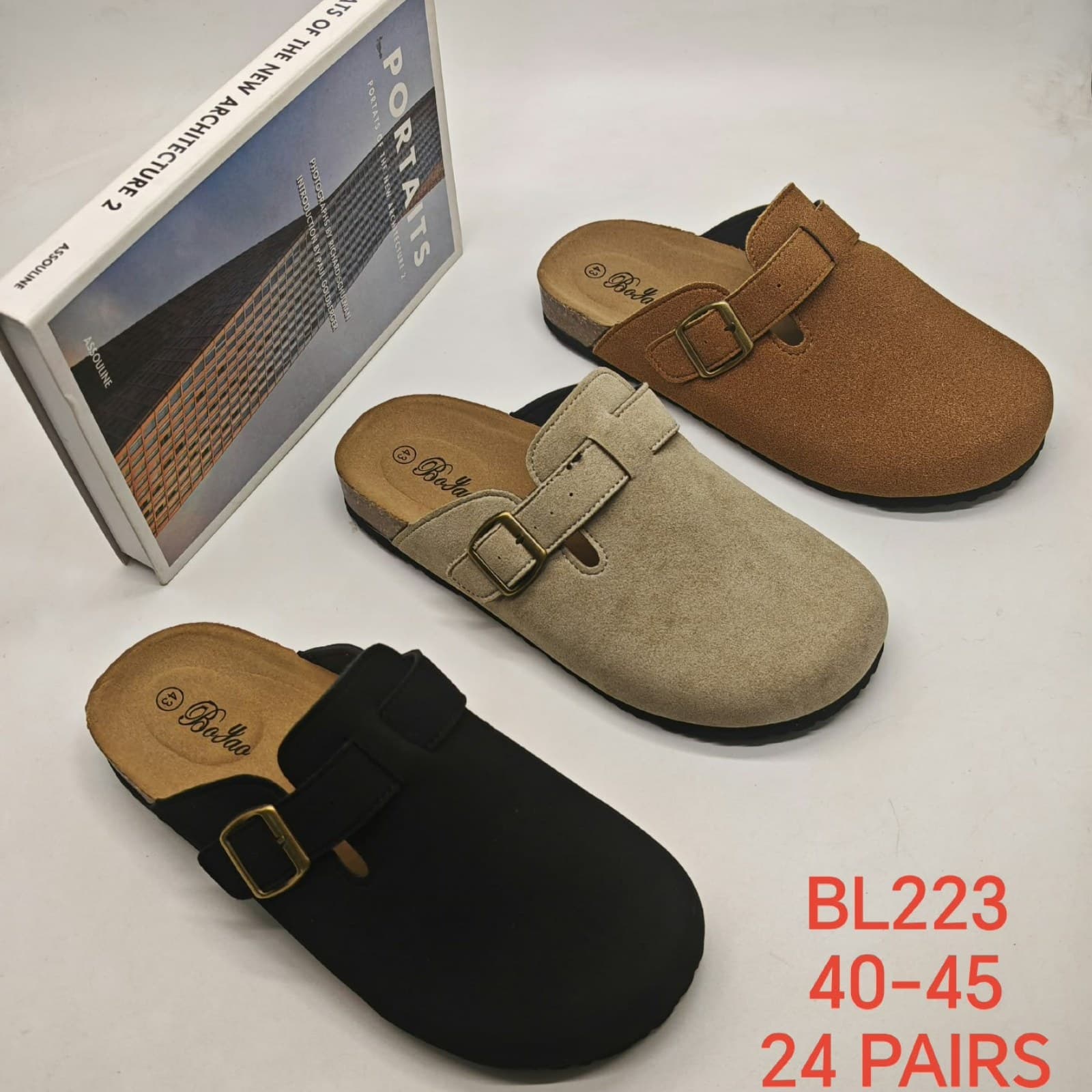 BoHao Closed-Toe Suede Slip-On Clog Mules