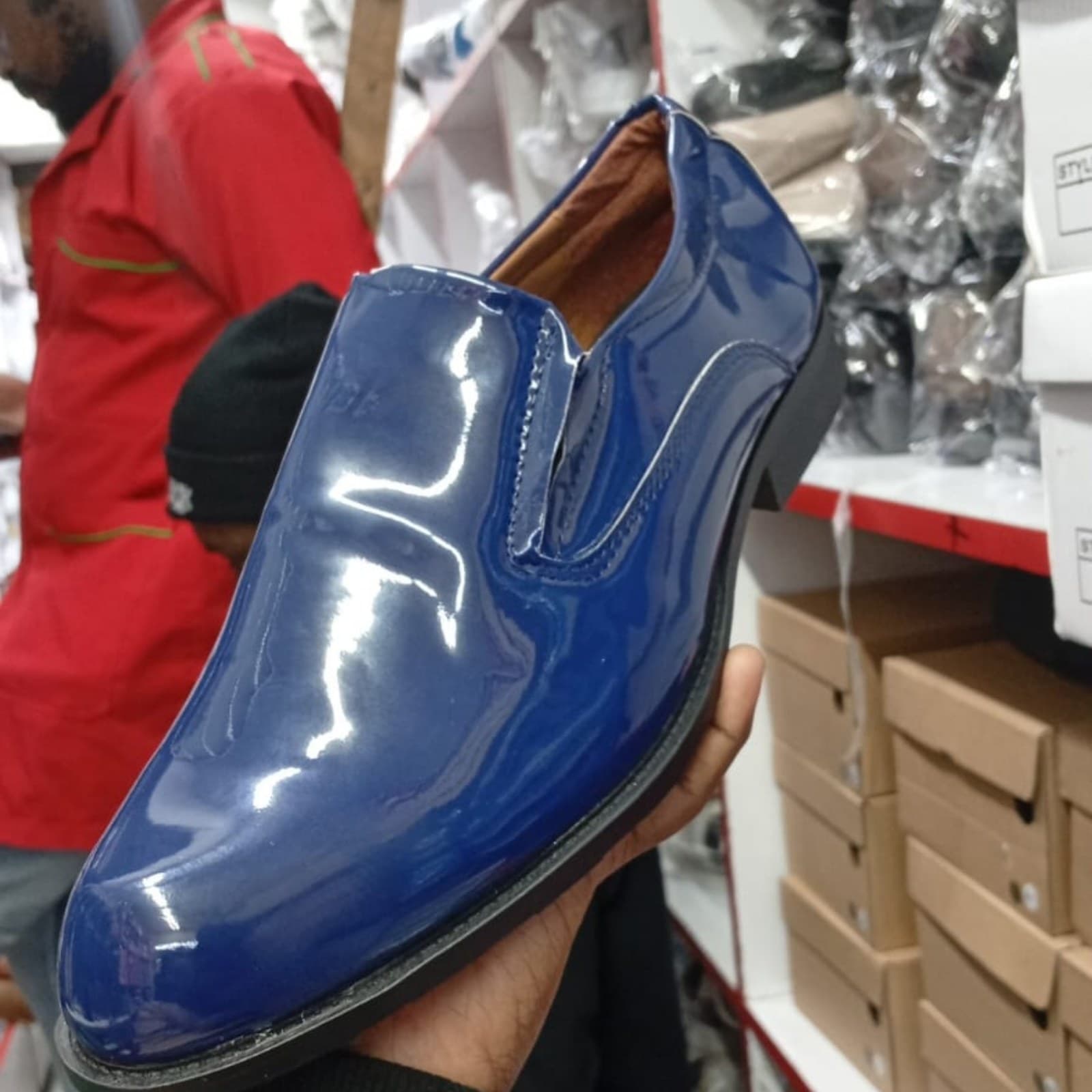 Men's Glossy Patent Leather Slip-On Formal Dress Shoes